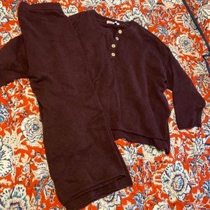 Worn ONCE Free People maroon size M knit set